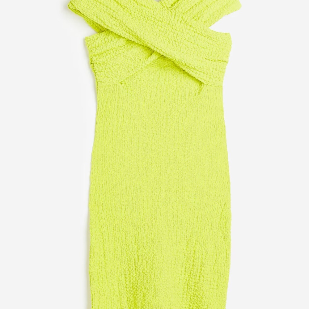 H & M- Textured Off The Shoulder Dress- Size Large